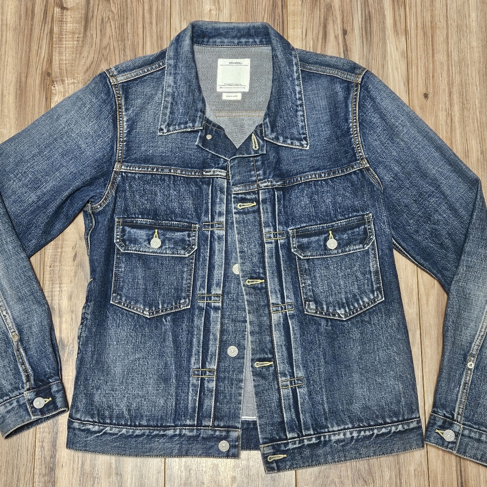 Visvim denim jacket size 3 blue trucker jacket medium large designer